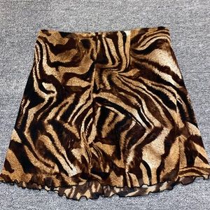 tiger print mini skirt
